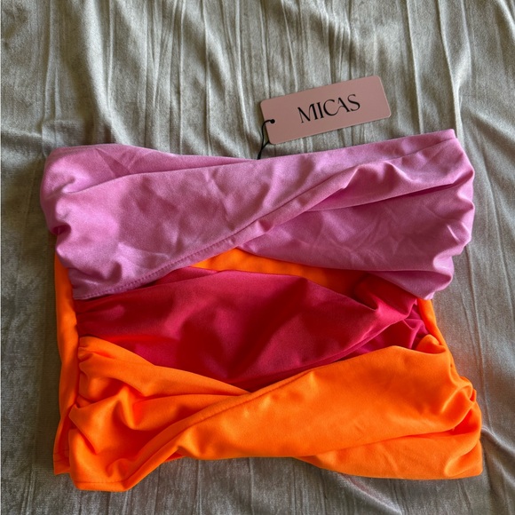 Contrast Twisted Front Tube Top by MICAS - Medium - NWT - Picture 3 of 6